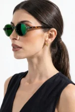 Deep Tint Round Acetate Sunglasses