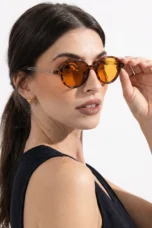 Deep Tint Round Acetate Sunglasses