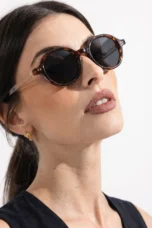 Deep Tint Round Acetate Sunglasses