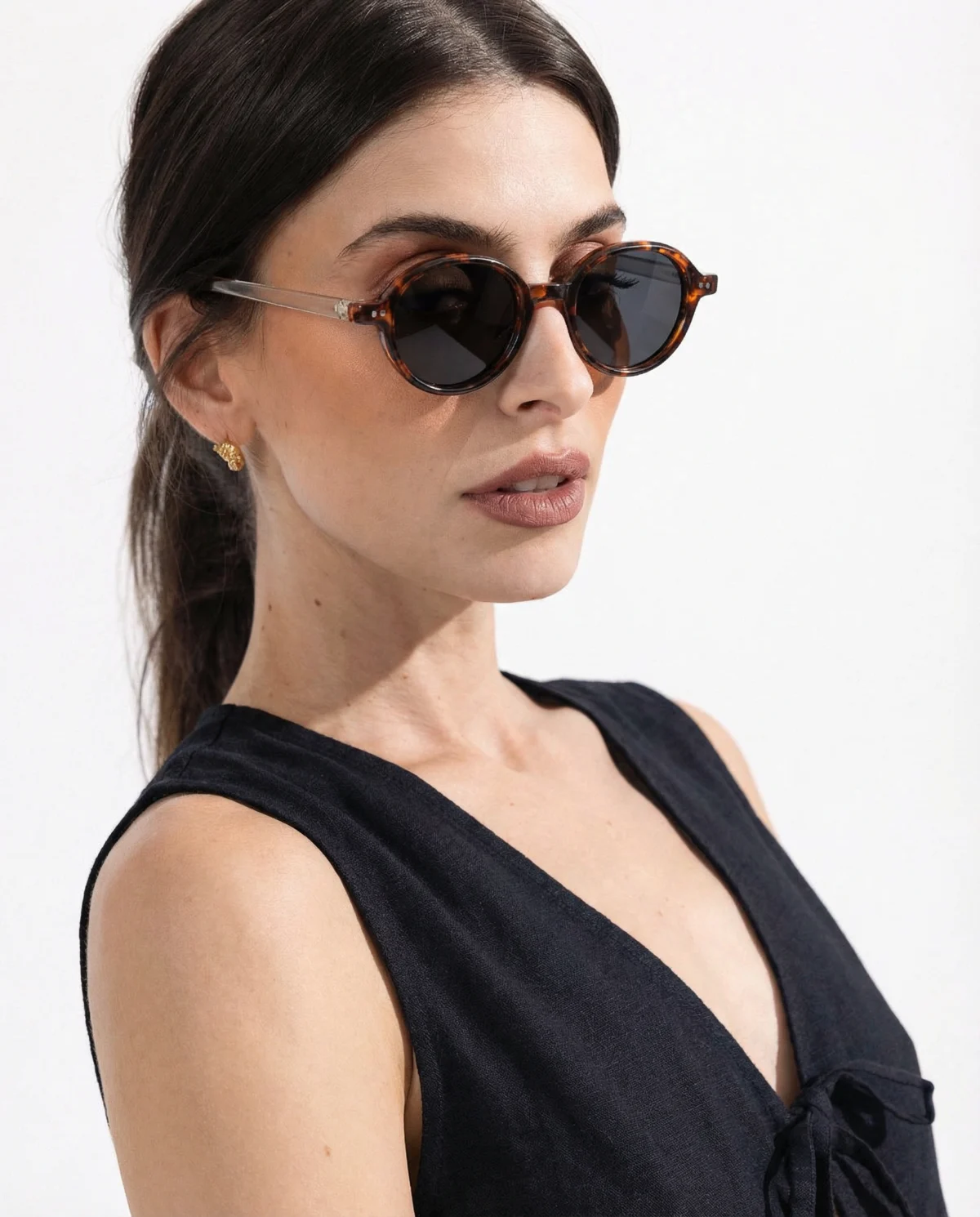 Deep Tint Round Acetate Sunglasses