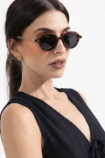 Deep Tint Round Acetate Sunglasses