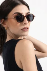 Deep Tint Round Acetate Sunglasses
