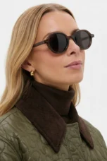 Deep Tint Round Acetate Sunglasses