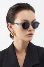 Deep Tint Round Acetate Sunglasses