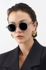 Deep Tint Round Acetate Sunglasses