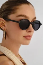 Deep Tint Round Acetate Sunglasses