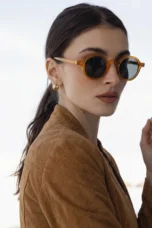 Translucent Round Acetate Sunglasses