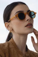 Translucent Round Acetate Sunglasses