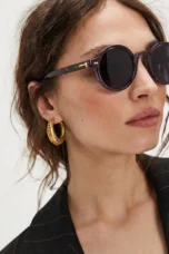 Translucent Round Acetate Sunglasses