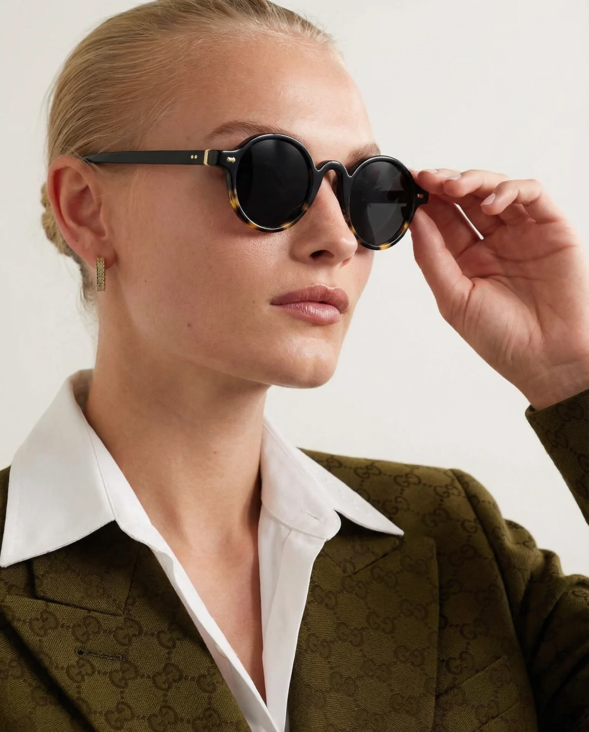 Translucent Round Acetate Sunglasses