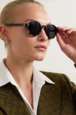 Translucent Round Acetate Sunglasses
