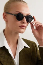 Translucent Round Acetate Sunglasses