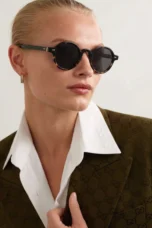 Translucent Round Acetate Sunglasses