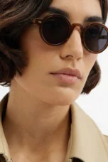Translucent Round Acetate Sunglasses