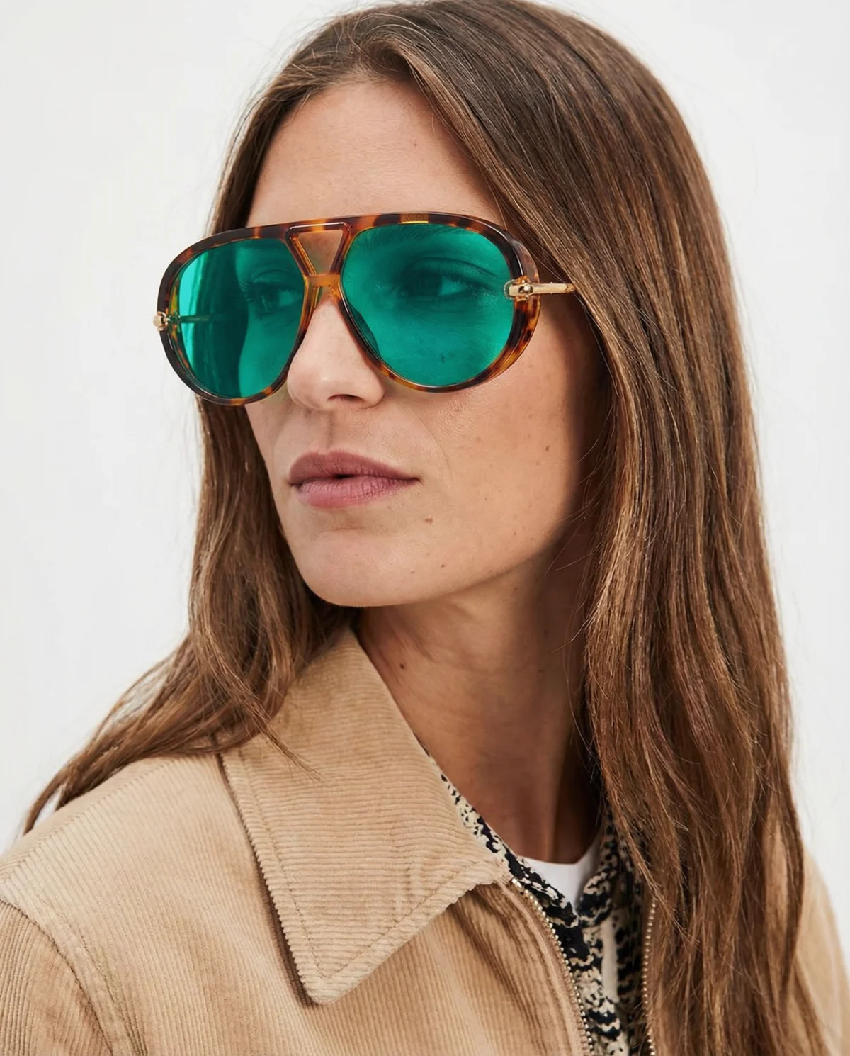 Double Bridge Metal Aviator Sunglasses