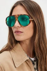 Double Bridge Metal Aviator Sunglasses