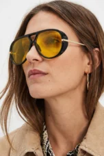 Double Bridge Metal Aviator Sunglasses