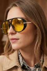 Double Bridge Metal Aviator Sunglasses