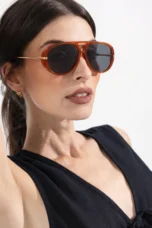 Double Bridge Metal Aviator Sunglasses