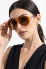 Double Bridge Metal Aviator Sunglasses