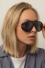Double Bridge Metal Aviator Sunglasses