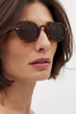 Translucent Round Acetate Sunglasses