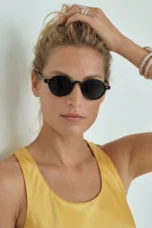 Translucent Round Acetate Sunglasses