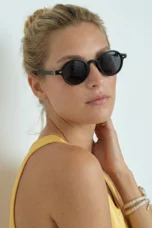 Translucent Round Acetate Sunglasses