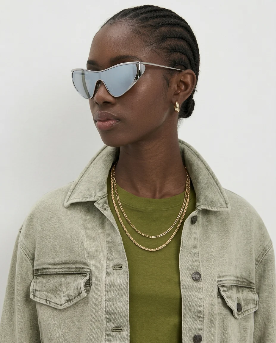 Curved Single Lens Shield Sunglasses