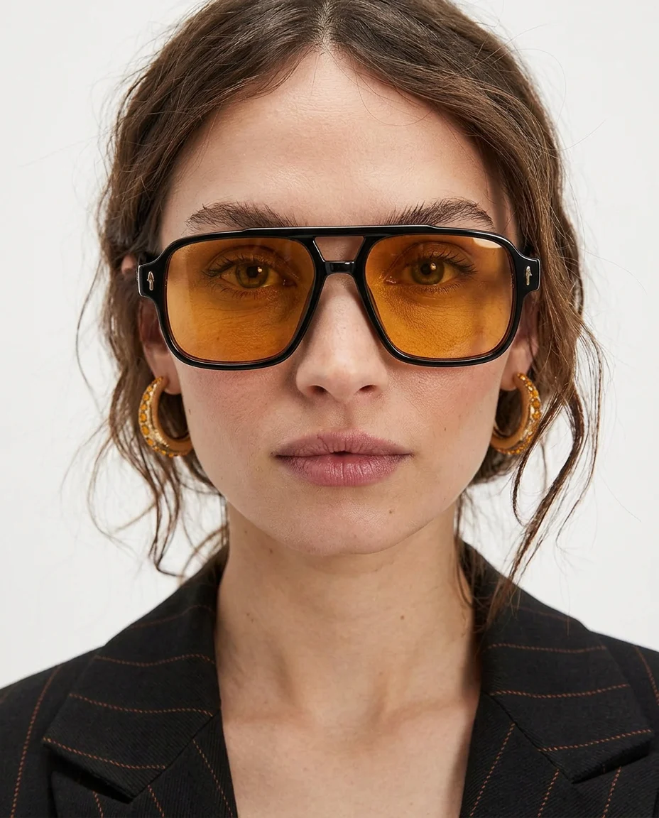 Squared Acetate Oversized Sunglasses