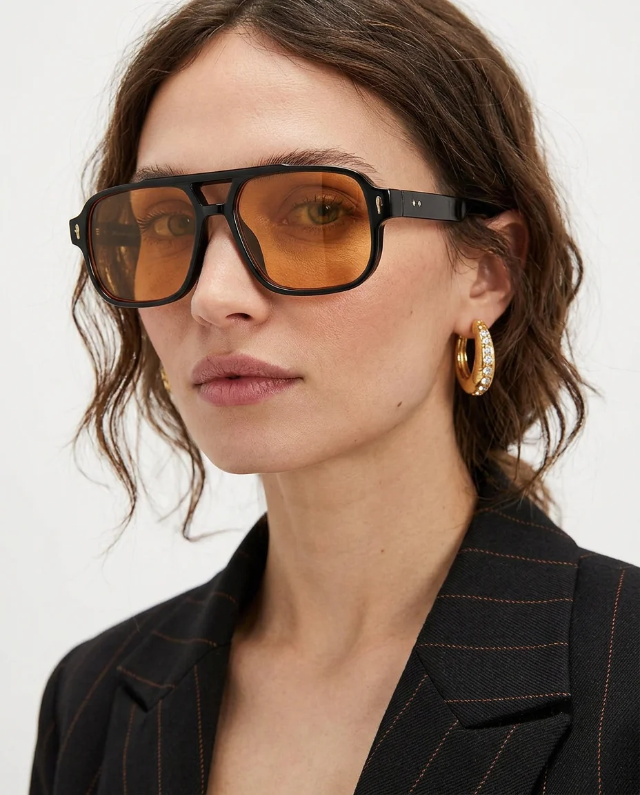 Squared Acetate Oversized Sunglasses