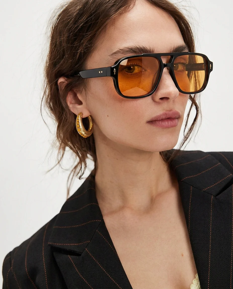 Squared Acetate Oversized Sunglasses