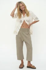Palmyre | Curved Seam Cotton Linen Pants