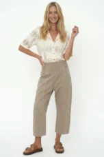 Palmyre | Curved Seam Cotton Linen Pants