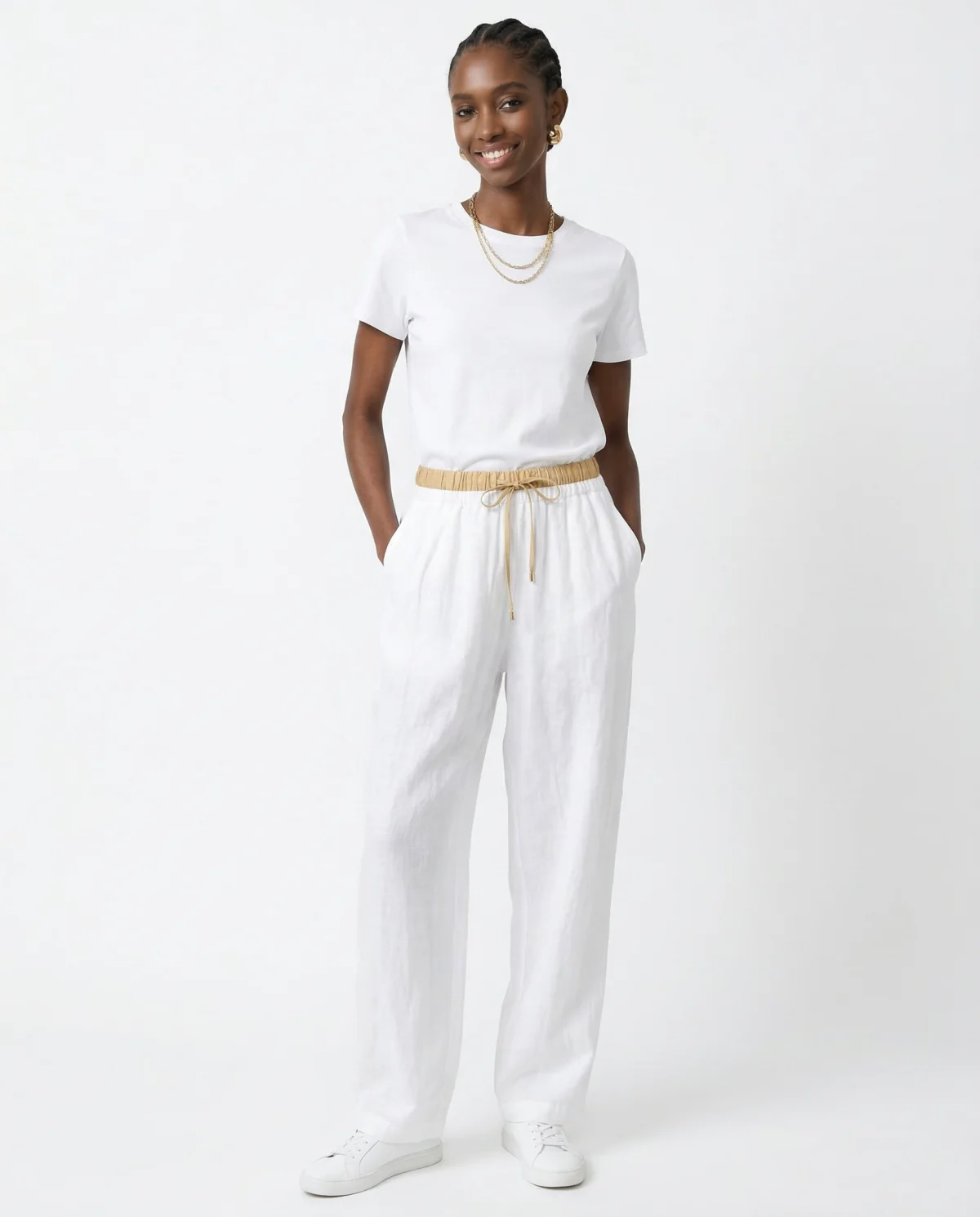 Daphne | 100% Linen Tapered Trousers