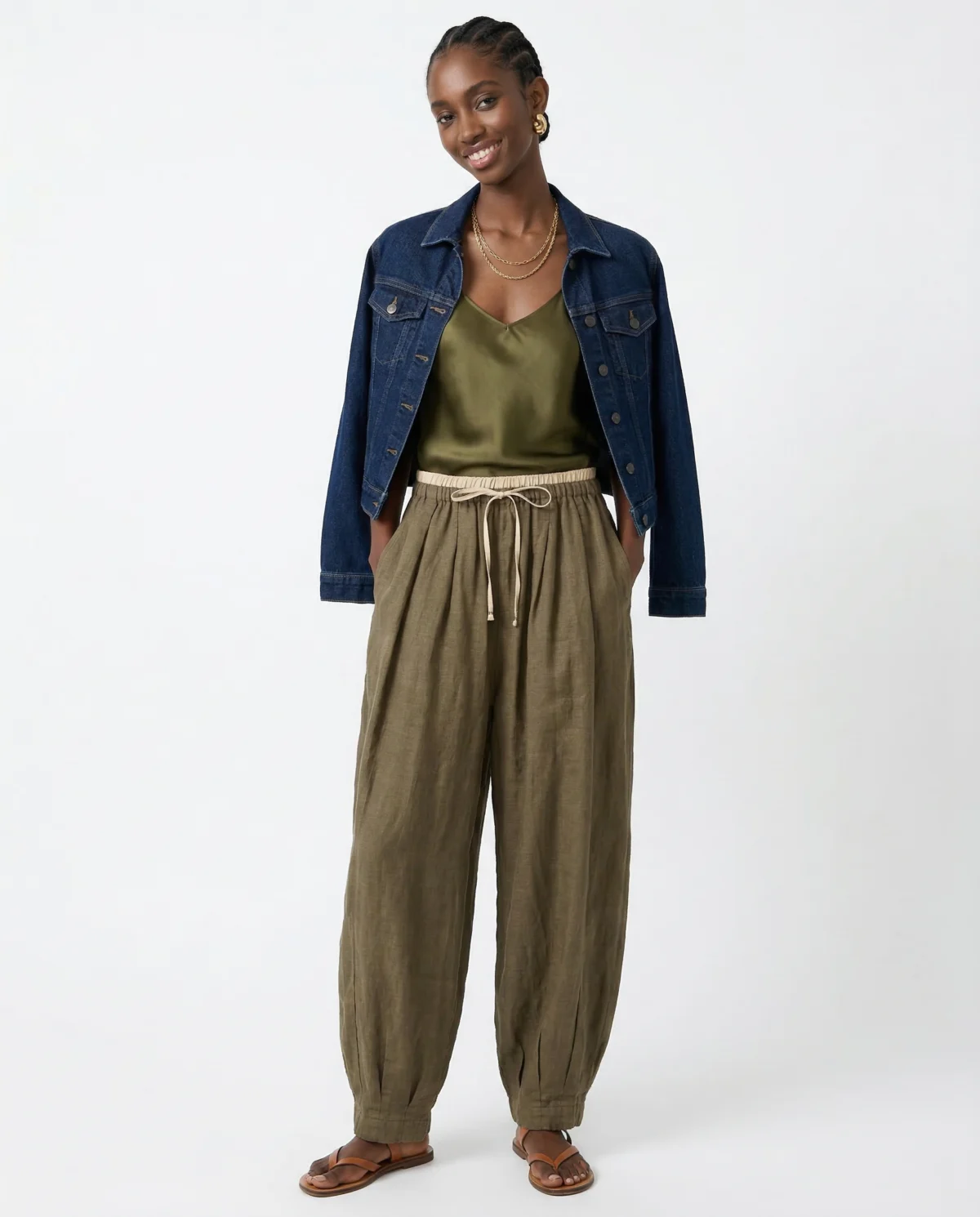 Daphne | 100% Linen Tapered Trousers