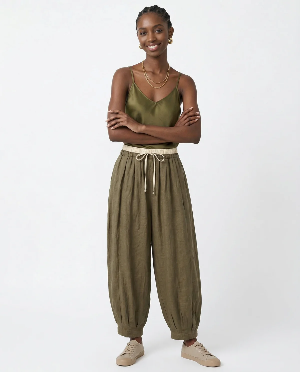 Daphne | 100% Linen Tapered Trousers