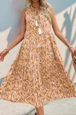 Wanda | Tassel Tie Tiered Sleeveless Dress