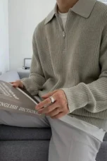 Maurille | Full Rib Half Zip Sweater