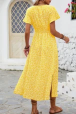 Ozéline | Flutter Sleeve Split Maxi Dress