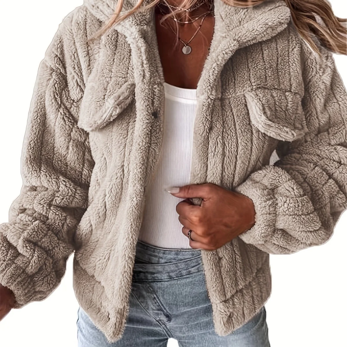 Henriette | Teddy Jacket, Fold-Over Collar