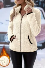 Juliette | Plush Zip Coat, Two Deep Pockets