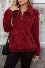 Régine | Textured Quarter Zip Sweatshirt