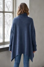 Deborah | Ribbed Turtleneck Sweater - Blue