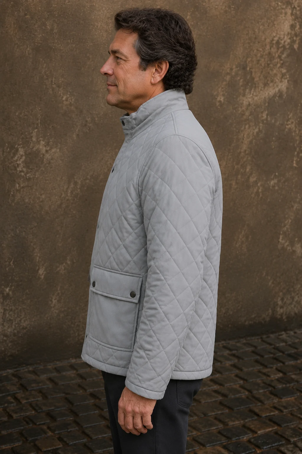 Diamond Quilted Field Jacket - side