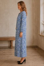 Long Sleeve Printed Maxi Dress - left side view