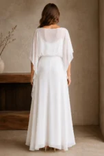 Sheer Overlay Column Dress - back view