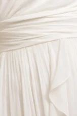 Draped Neck Pleated Midi Dress - fabric close-up