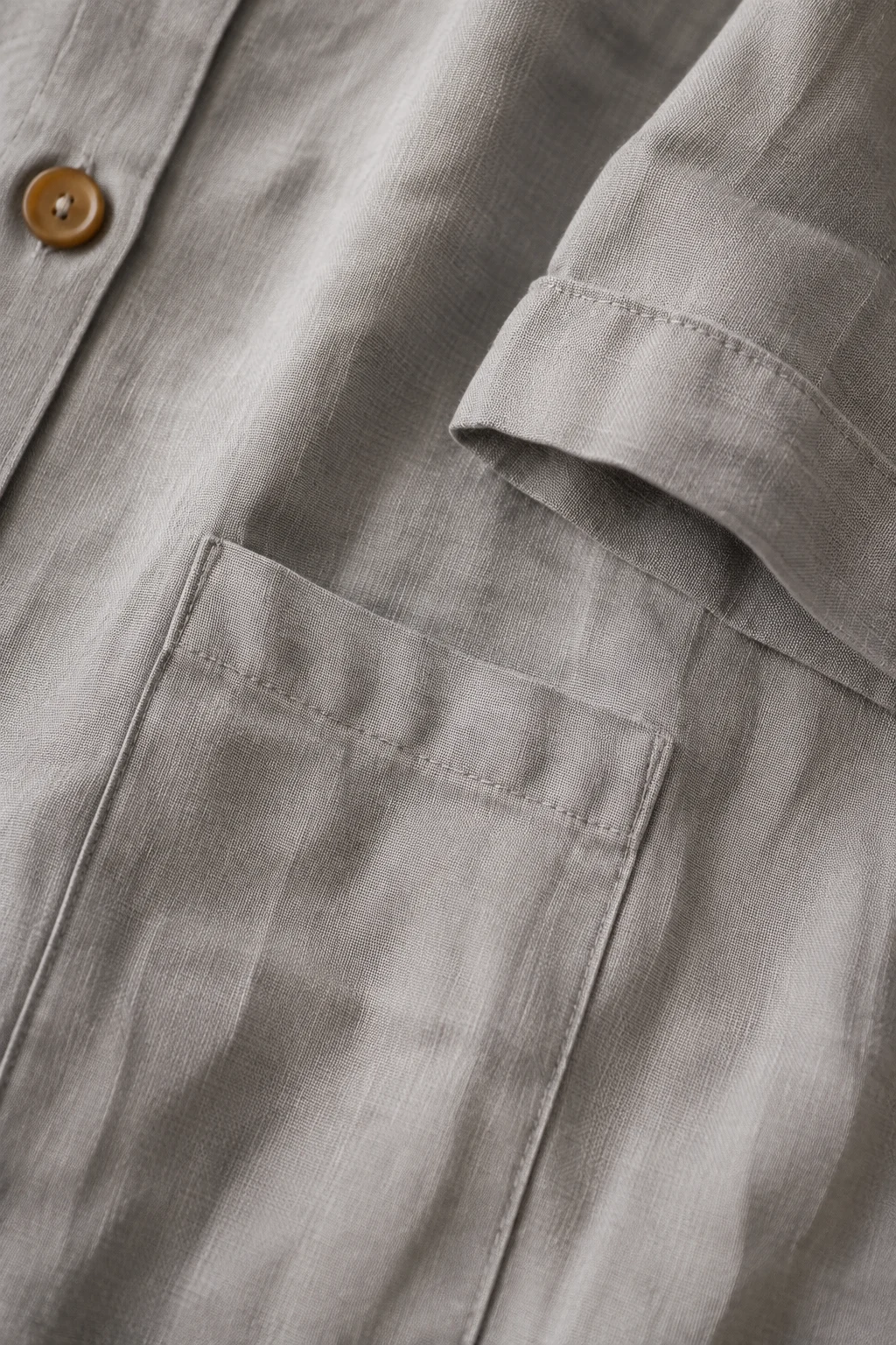 Washed Linen Shirt Dress - fabric close-up