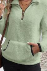 Doris | Half Zip Plush Sweatshirt, Long